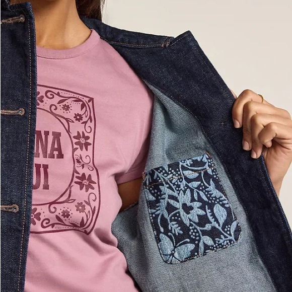 Anna Sui x Old Navy Dark Blue Denim Chore Jacket LIMITED EDITION - Picture 3 of 10